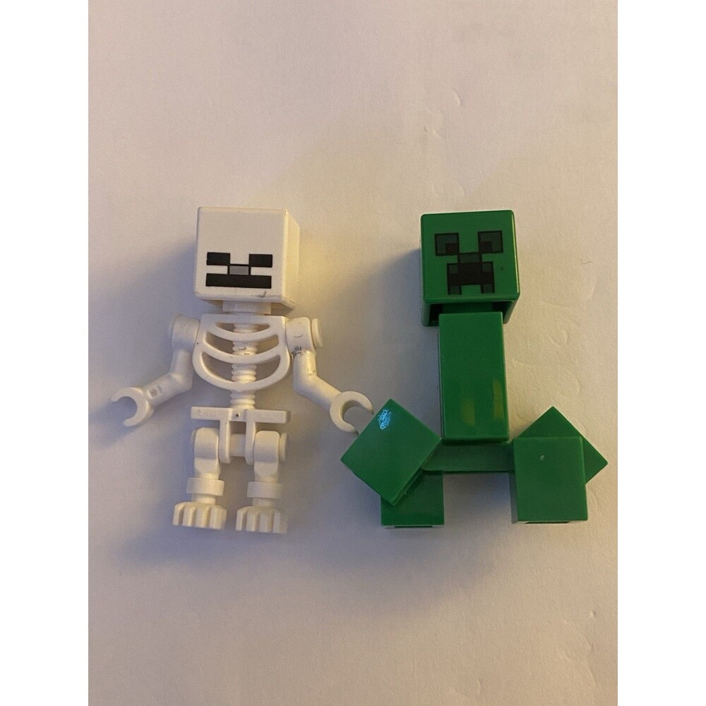 Lego Minecraft mini figures creeper and skeleton